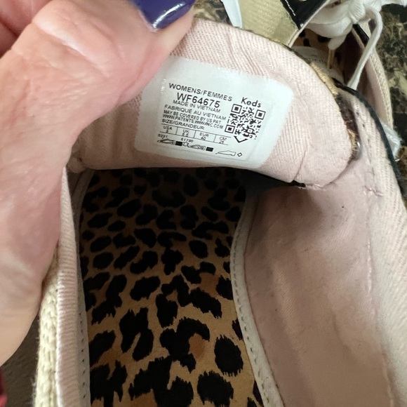 Kate Spade × Keds Crew Kick Raffia Leopard Print Calf Hair Accent Sneaker - Picture 5 of 6